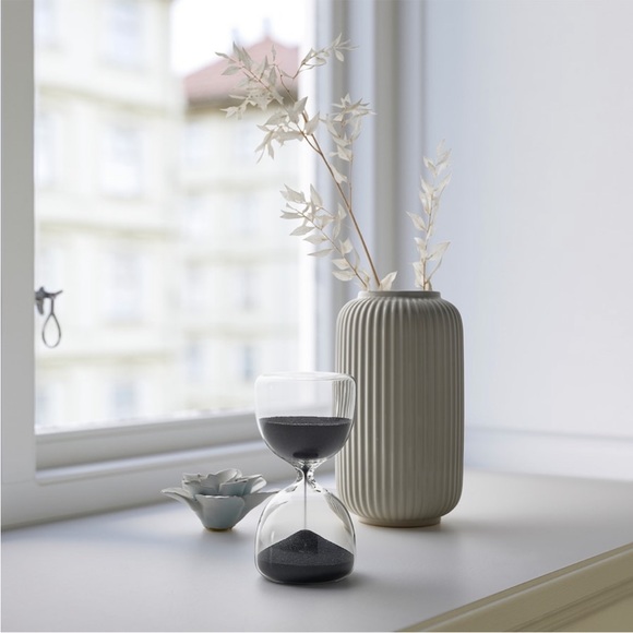 Decorative hour glass, clear glass anthracite - Picture 1 of 4